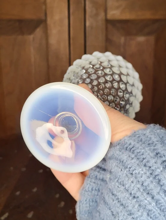 Opalescent Hobnail Goblet - Blue White Opal Glass - Picture 8 of 10